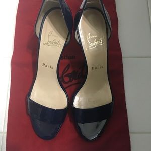 Christian Louboutin Blue Patent Leather Shoes.